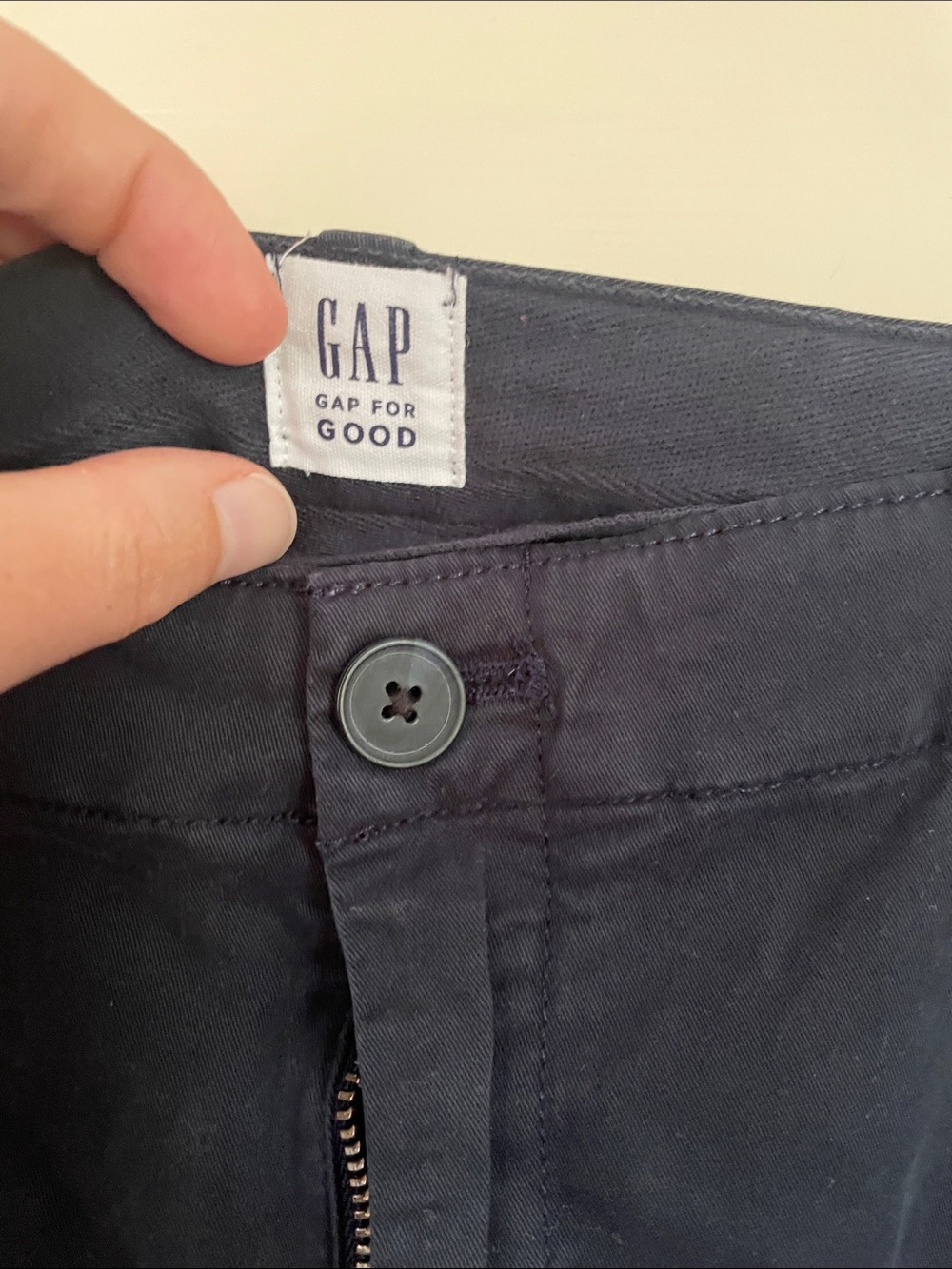 GAP Navy Cotton Chino Bermuda Shorts - Picture 2 of 5